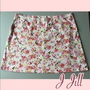 J. JILL sz 3X soft pastel floral knit flare skirt